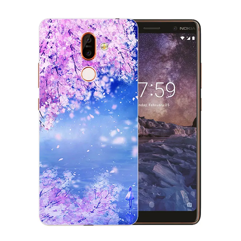 Для Nokia 7 Plus чехол для телефона 6 0 дюймов цветной узор задняя крышка Мягкий