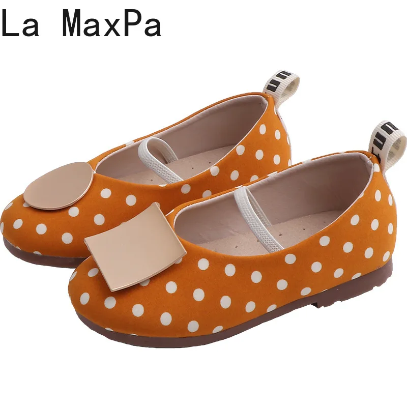 2019 Autumn new children's wear girls light shoes temperament dot metal buttons baby soft Kids |