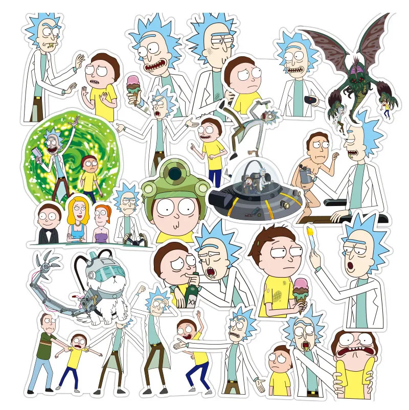 Наклейки Comedy Rick and Morty наклейки для скейтборда чемодана ноутбука телефона 35 110