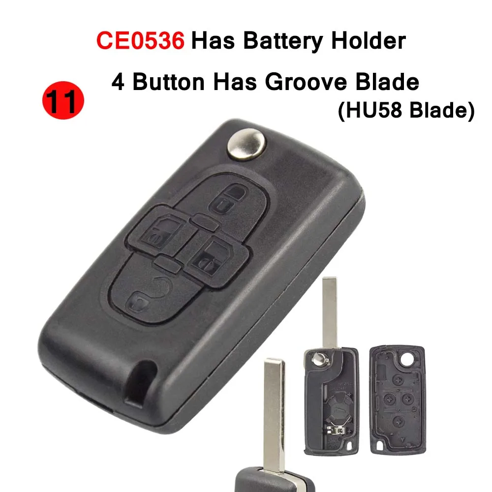 OkeyTech 2 3 4 кнопки дистанционного ключа автомобиля для peugeot 207 307 308 407 Citroen C2 C3 C4 C5 флип ключ чехол в виде ракушки CE0523 CE0536 HU83 VA2