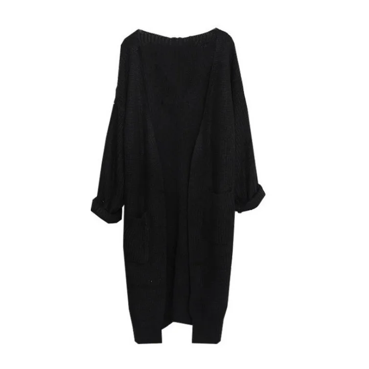 Длинный кардиган дамы 2018 Весенняя мода длинный вязаный свитер для женщин большой