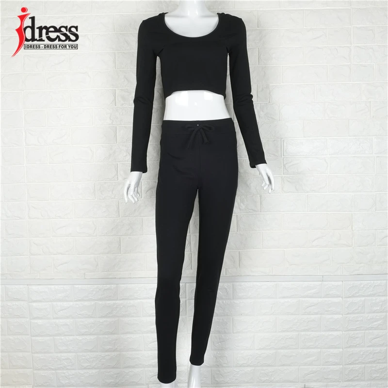 Женский комбинезон с длинным рукавом IDress серый черный хлопковый осенний