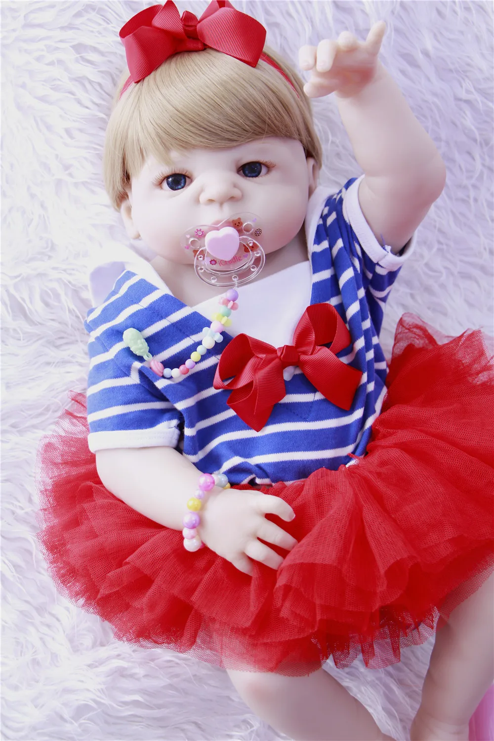 55 см Полный Силиконовые винил возрождается кукла принцесса Реалистичная