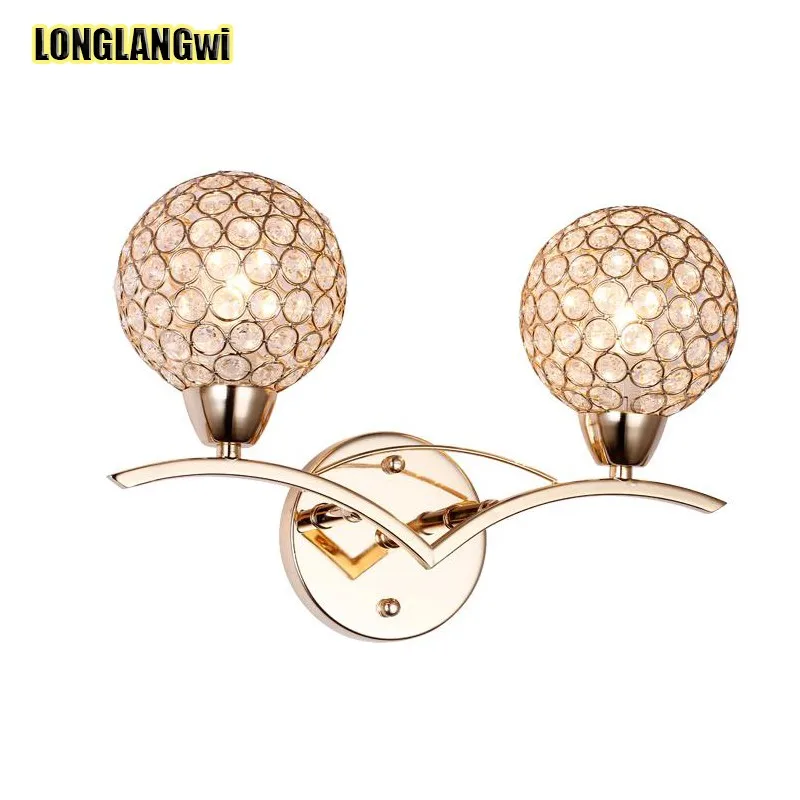 Современные хрустальные Настенные светильники с двойным ползуном для спальни