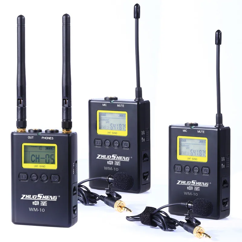 ZhuoSheng WM10 uhf нагрудный беспроводной микрофон для видеокамеры микрофон