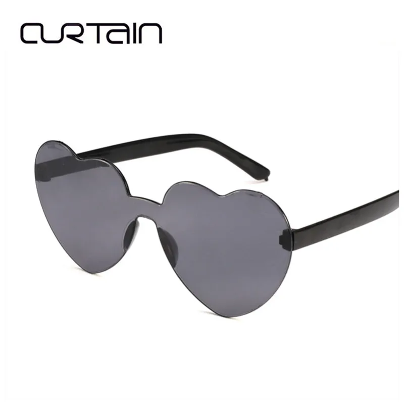 Разноцветные Милые прозрачные солнцезащитные очки женские в форме сердца модные
