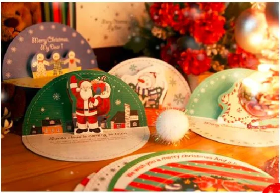 10 шт. Новогодние поздравительные открытки с милым медведем | Дом и сад