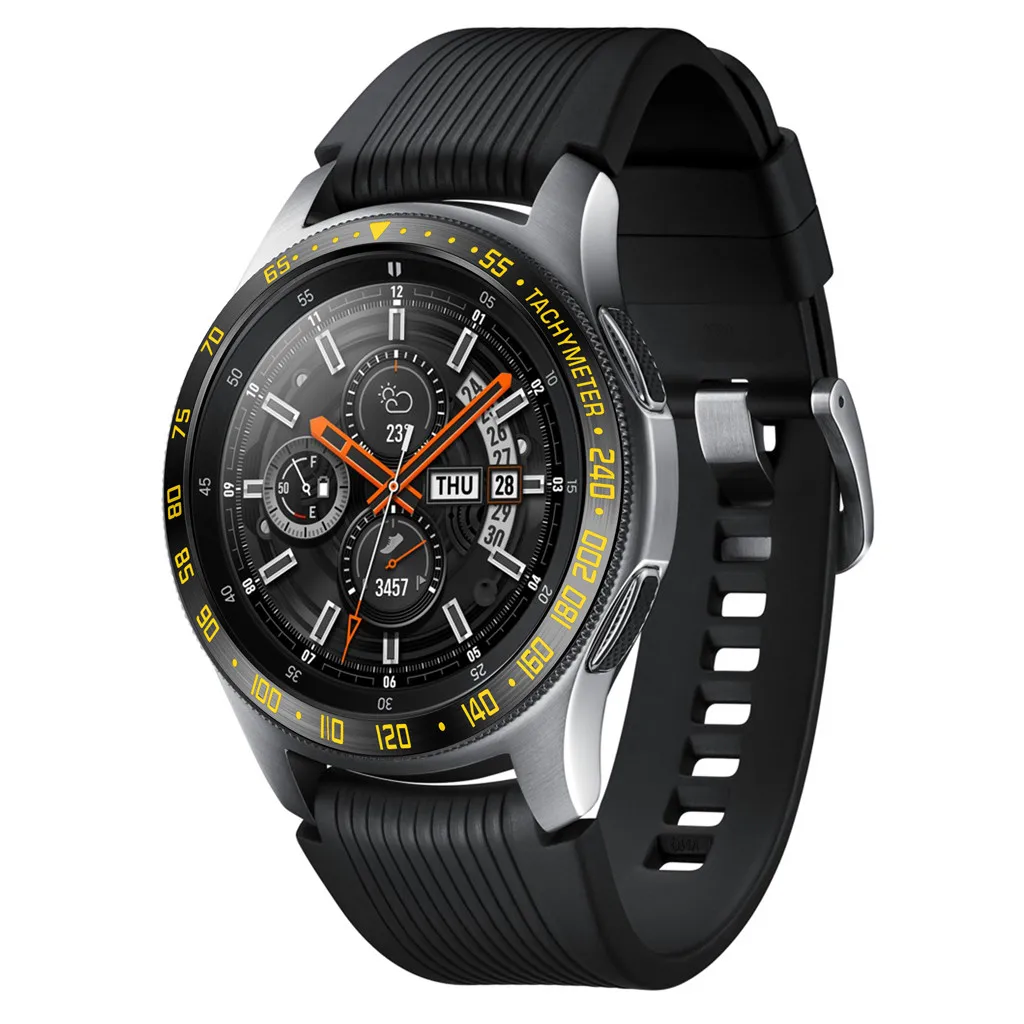 Замена Смарт-Чехол для часов для samsung Galaxy Watch 46 мм, драгоценный камень кольцо клеющаяся крышка против царапин металл