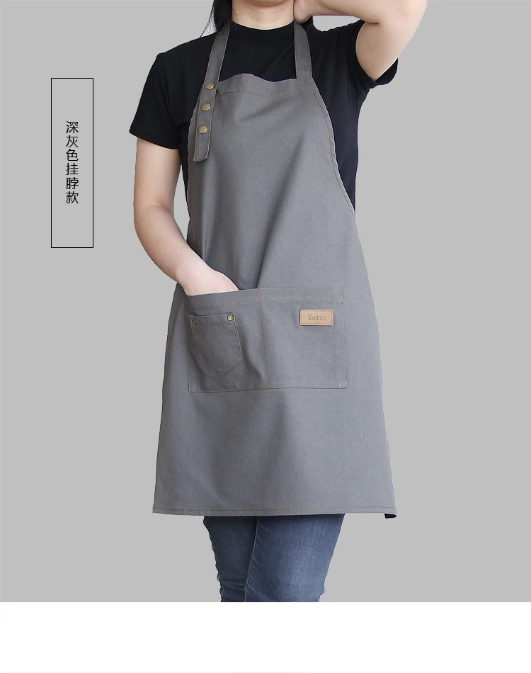 

Apron cotton and milk tea coffee shop baking nails fashion men and women overalls linen work apron