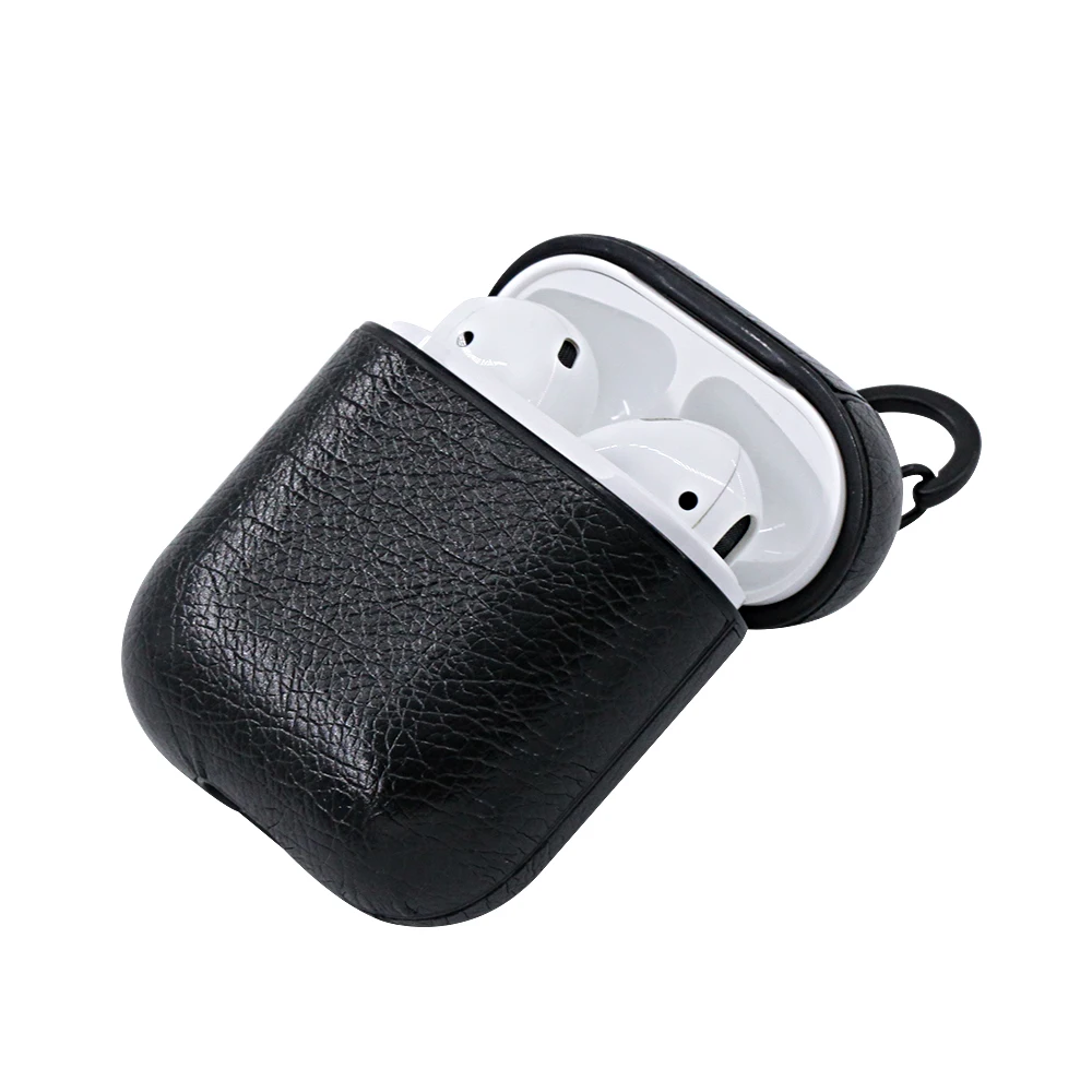 Роскошный кожаный беспроводной чехол для наушников AirPods защитный аксессуары Apple