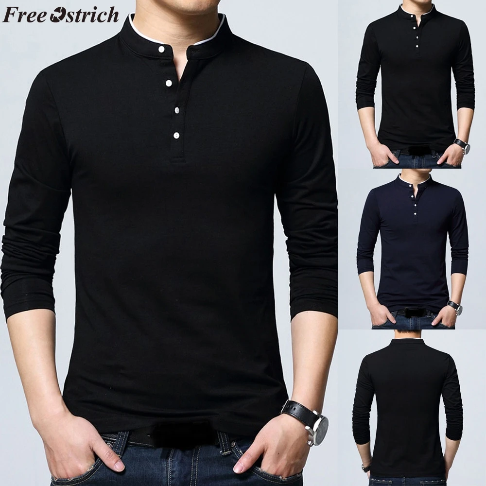 FREE OSTRICH Men's Blouse Causal Tees Short Sleeve Fit Shirt Male O Neck Pullover men shirt camisas masculina homme 2019 | Мужская