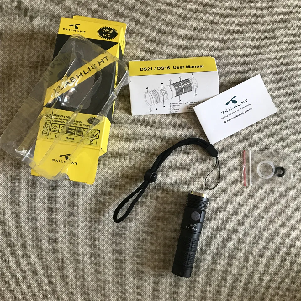 Siklhunt DS16 AA 14500 CREE XPL светодиодный тройной свет DS21 900lm CR123 18650 Водонепроницаемый фонарик с высокой мощностью