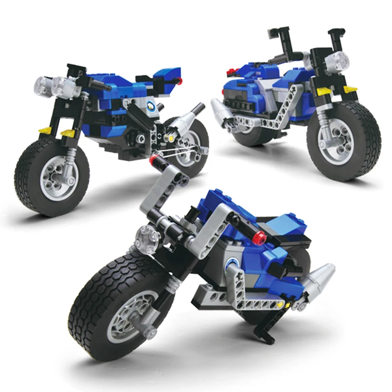 Модели строительных комплектов совместимы с lego city 3 в 1 Мотоцикл 3D блоки Обучающие