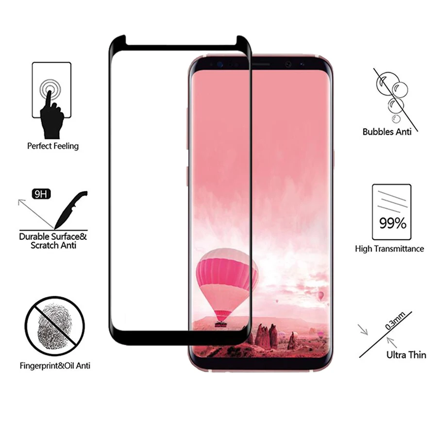 9H 3D изогнутый защитный чехол из закаленного стекла для Samsung Galaxy S8 Plus S9 Защитная
