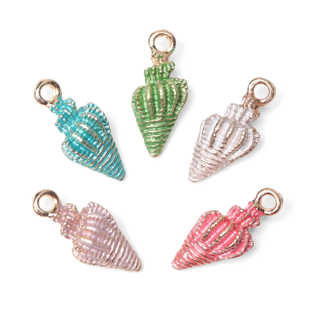 Горячее предложение! Распродажа! 13 шт./компл. милые красочные раковины Sea Shell подвески океан кулоны из нержавеющей стали для изготовления ручной работы аксессуары ремесло изготовления или украшения
