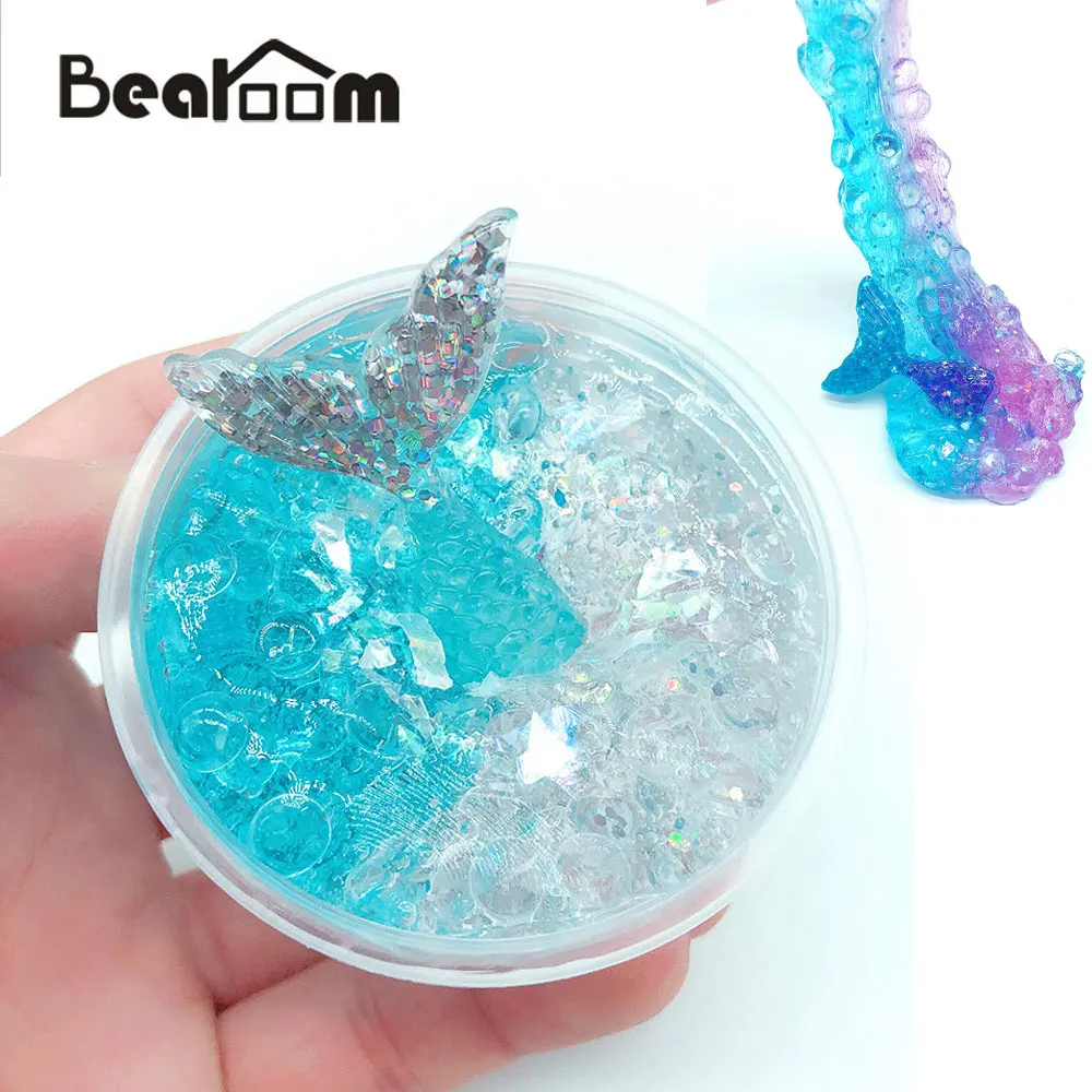 Bearoom Красивая слизь Русалка пушистая глина мягкая DIY обучения Образование