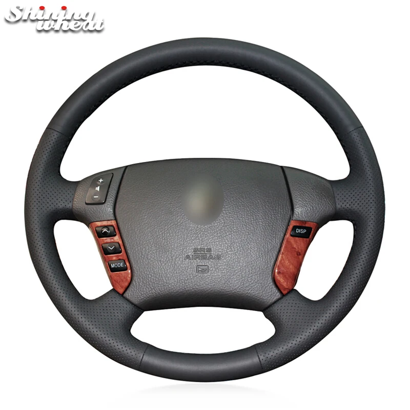 

Shining wheat Black Leather Car Steering Wheel Cover for Toyota Crown 2006-2009