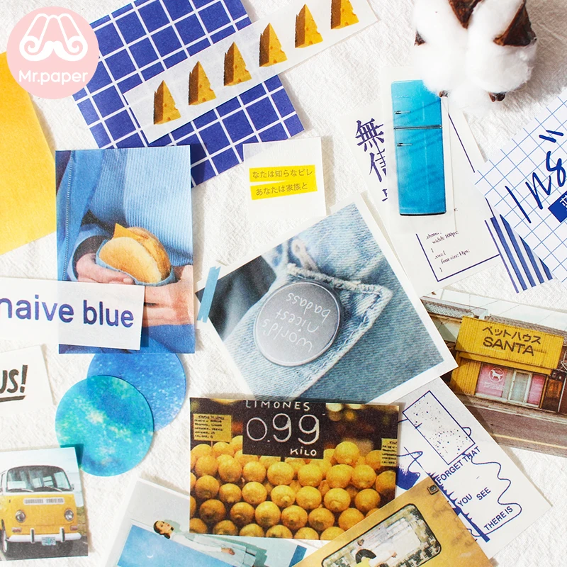 Mr. paper 7 видов конструкций 68 шт./лот Инс стиль Artsy фото деко наклейки Скрапбукинг