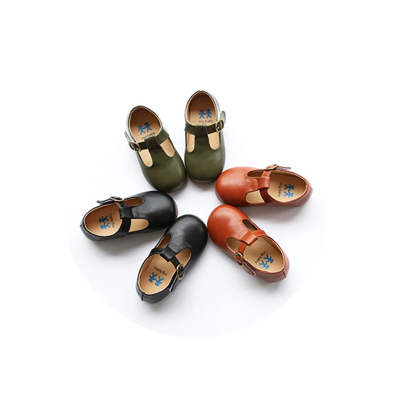 High Quality Children Leather Shoes Kids Footwear Girls Vintage Single School Flat | Детская одежда и обувь