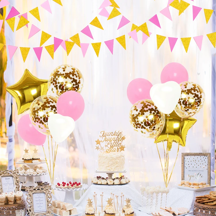 Синий набор украшений на 1-й день рождения для девочек детский праздничный баннер