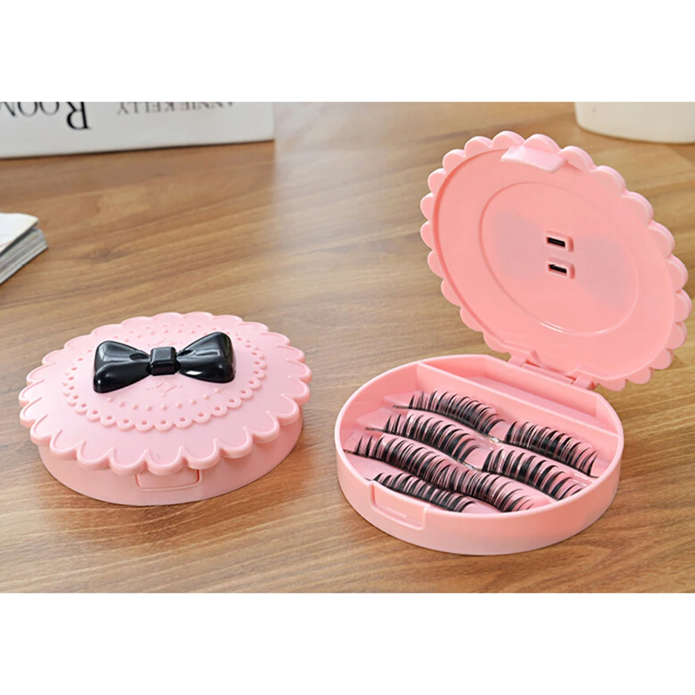 Акрил лук накладные Ресницы Коробка для хранения Косметическая зеркало Дело