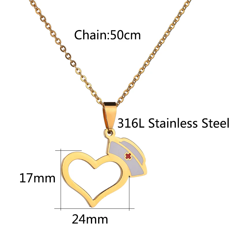 ELSEMODE Эротическое ожерелье для медсестер врачей сердца стетоскоп золотого цвета