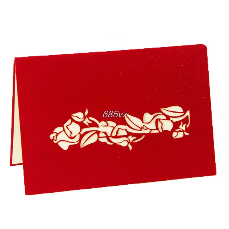 3D выдвижные поздравительные открытки творческие с полыми ангельскими сердцами