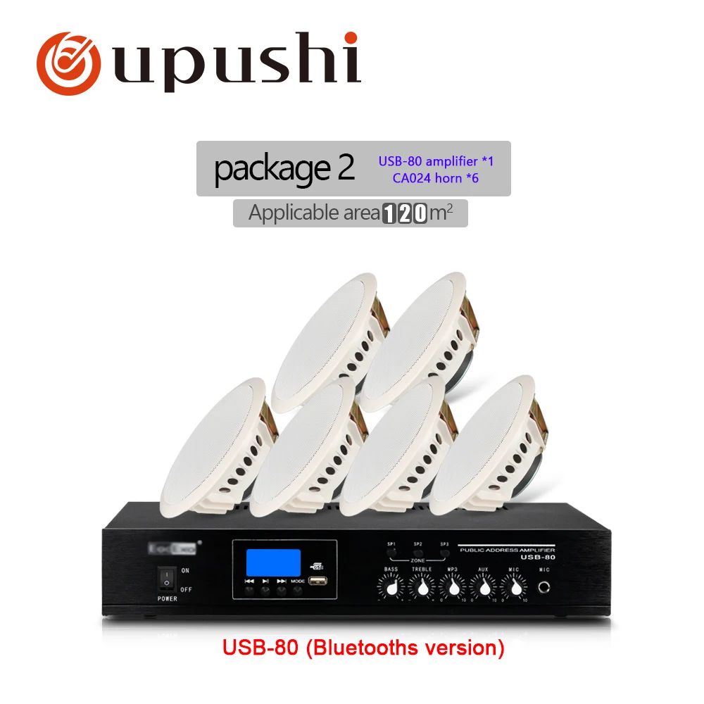 USB-80-CA024 Потолочные колонки 6,5 дюймов bluetooth усилитель oupushi USB pa amp 6 Вт в Потолочные Громкоговорители для системы общественного адреса - Цвет: USB-80-CA024