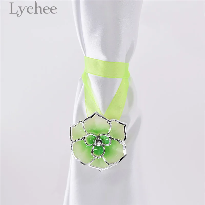 Lychee 1 шт. однотонные пряжки для штор с цветочным дизайном современный цветочный