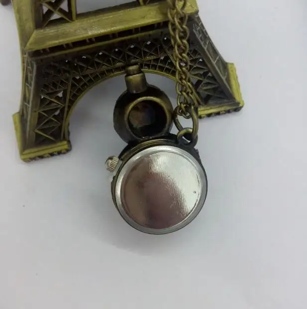 

Vintage antique Bronze gourd pattern pocket watch necklace with chain women kids pendant best gitt