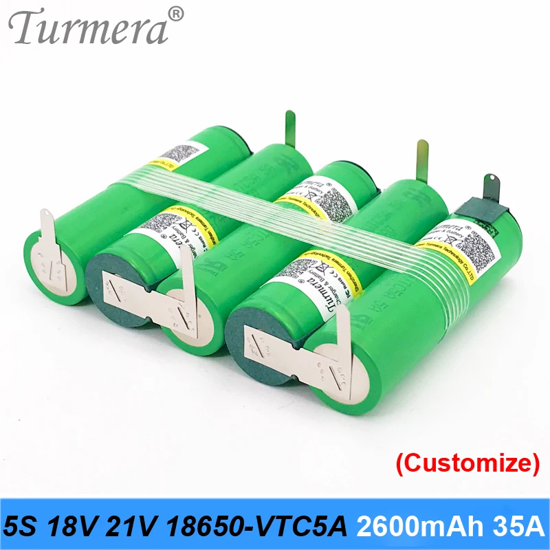 3S 12 6 V 4S 16 8 5S 21V аккумулятор US18650VTC5A 2600mah 35A разрядный ток для шуруповерта батареи (по