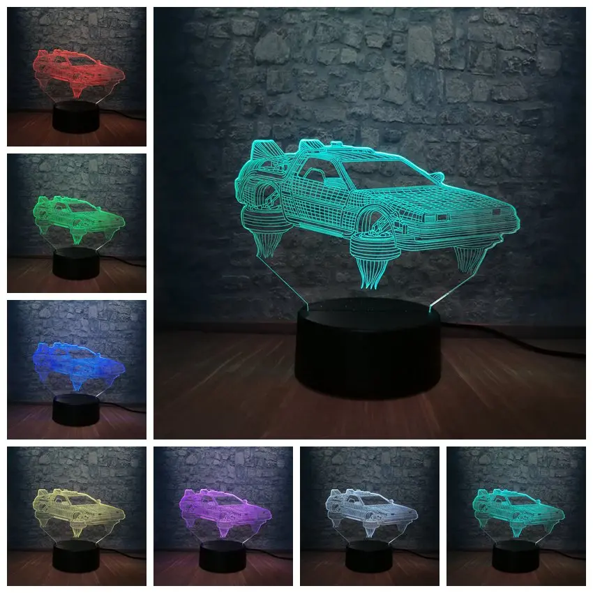 style 2 Красочный транспорт крутой автомобиль 3D светодиодный светильник 7 цветов изменить комната подростка Декор Детский Ночник подарок на день рождения Рождество - Испускаемый цвет: style 2