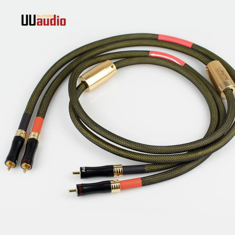 2 штуки пара HIFI RCA кабель 4N OFC Посеребренная медь к аудио сигнальный для DAC