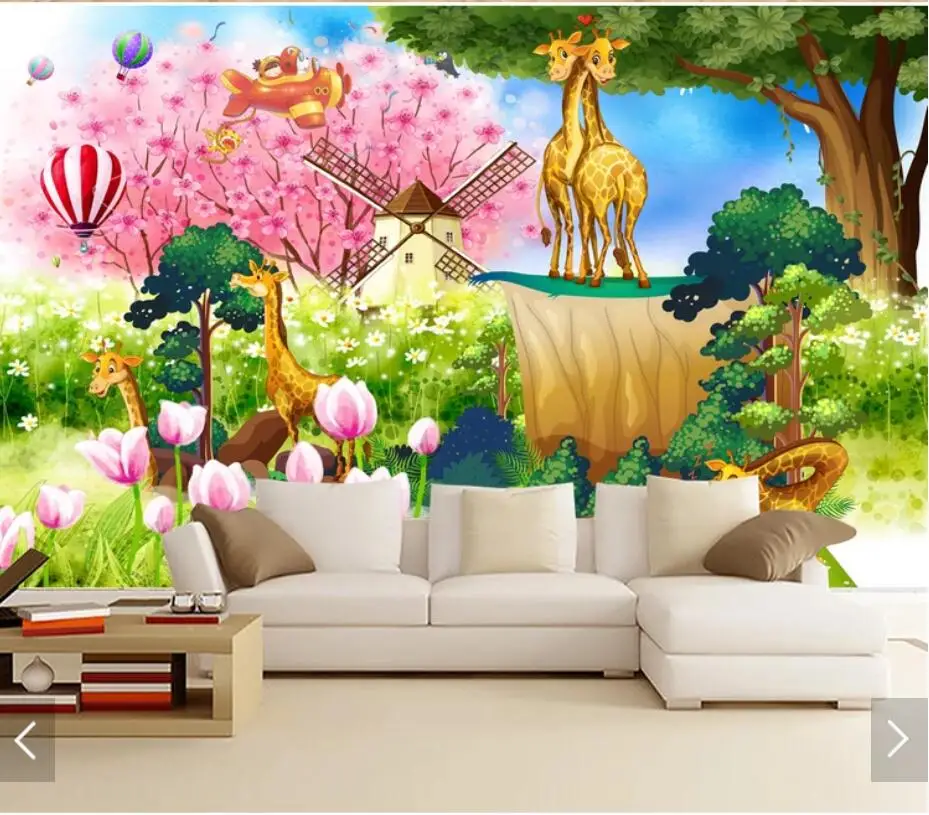Murales де 3d горячий воздух самолет животные из мультфильмов изображение фото обои