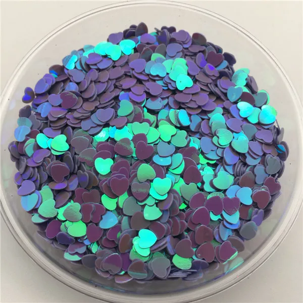 AB Purple Новинка, хит, 20 г, 4 мм, в форме сердца, ПВХ, свободные блестки, блестки, пайетки для дизайна ногтей, маникюра/шитья/свадьбы, конфетти украшения - Цвет: AB Purple