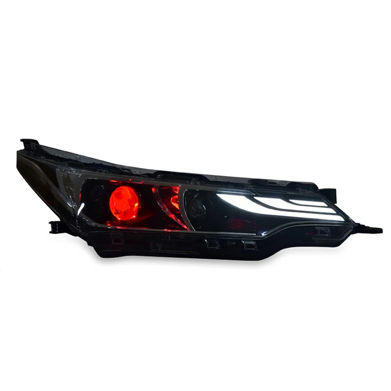Светодиодные полосы фары для Toyota Corolla Altis фары- DRL HID Bi-Xenon проектор Лен