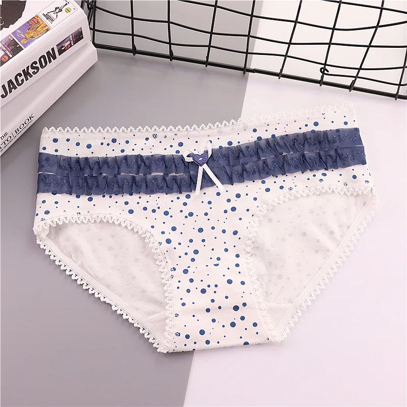 Кружевные трусики для девочек хлопковое нижнее белье подростков Повседневные с