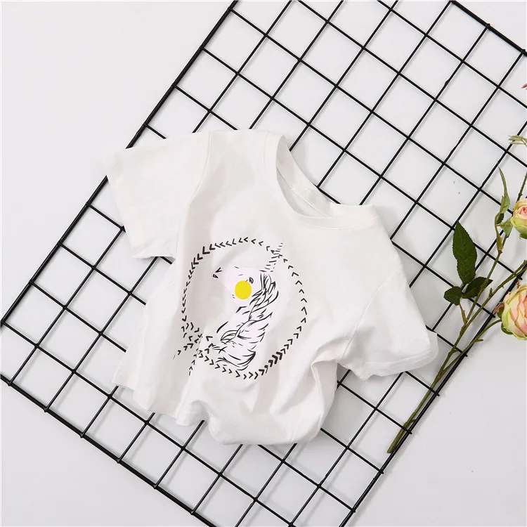 Детская летняя футболка с коротким рукавом и принтом лошади | Мать ребенок