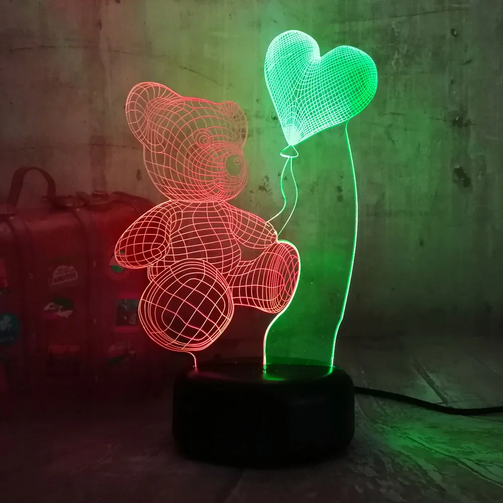 Романтический плюшевый мишка с сердцем 7 цветов Смешанные Двойные Цвета подарок