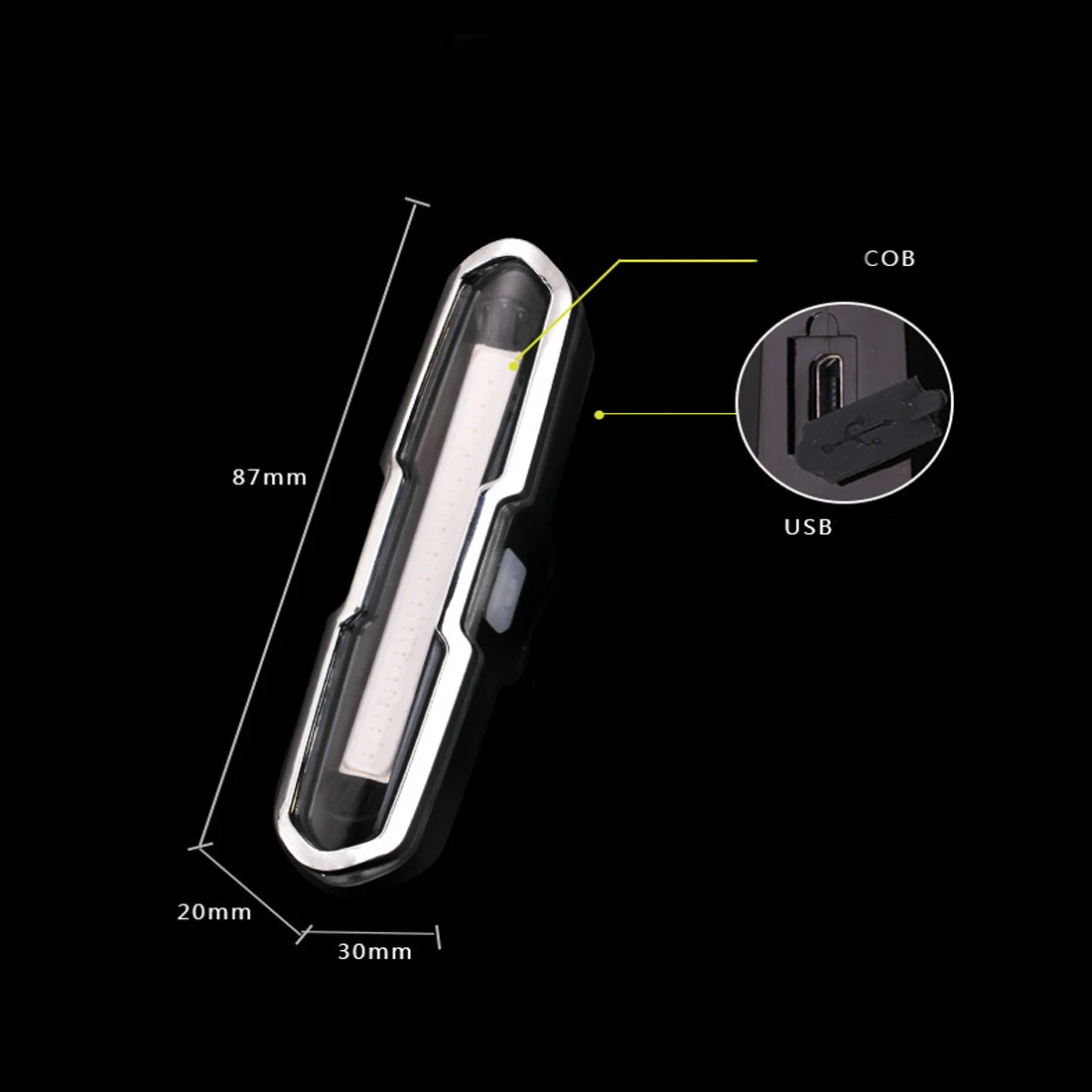 Tonewan новый двойной цвет красный/синий/белый USB Перезаряжаемый супер яркий COB