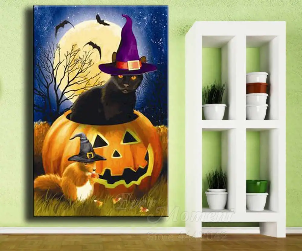 Алмазная живопись Ever Instant вышивка крестиком Хэллоуин кот ночное украшение