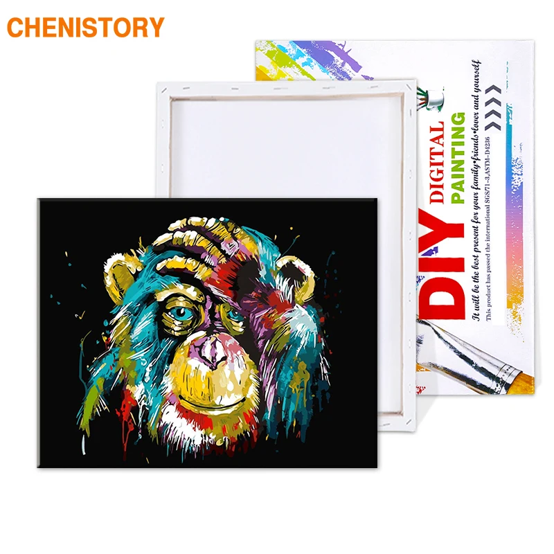 CHENISTORY Animals DIY Painting By Numebrs Kits Acrylic Paint On Canvas Numbers Home Wall Art Picture Unique Gift 40x50 | Дом и сад