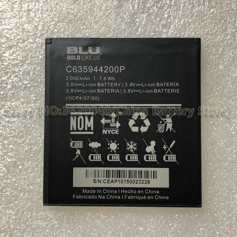 GND 3 8 V 2000 ма ч/7.6Wh C635944200P Замена Батарея для BLU смартфон литий ионный аккумулятор