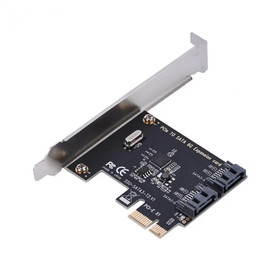 Плата расширения PCI E Express на SATA 3 0 с кронштейном и 2 портами III 6 Гбит/с|pci express to sata|pci