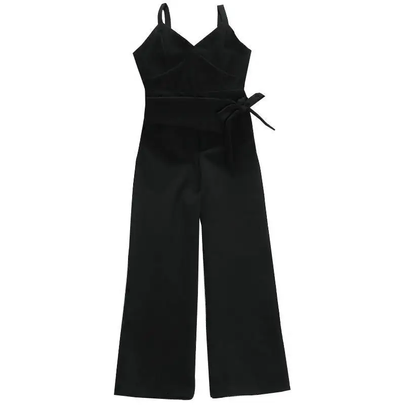 women Winter Hiver High Waist Suspenders Striped Korean Strapless Woolen Uzun Pants Trousers | Женская одежда