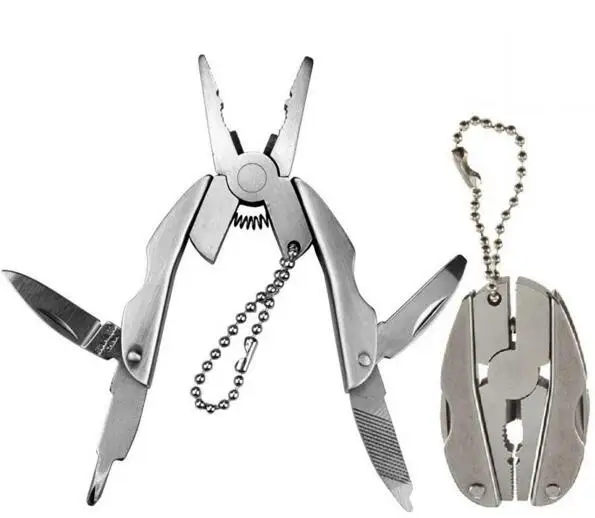 50 шт./лот нержавеющая сталь портативные плоскогубцы нож брелок отвертка EDC
