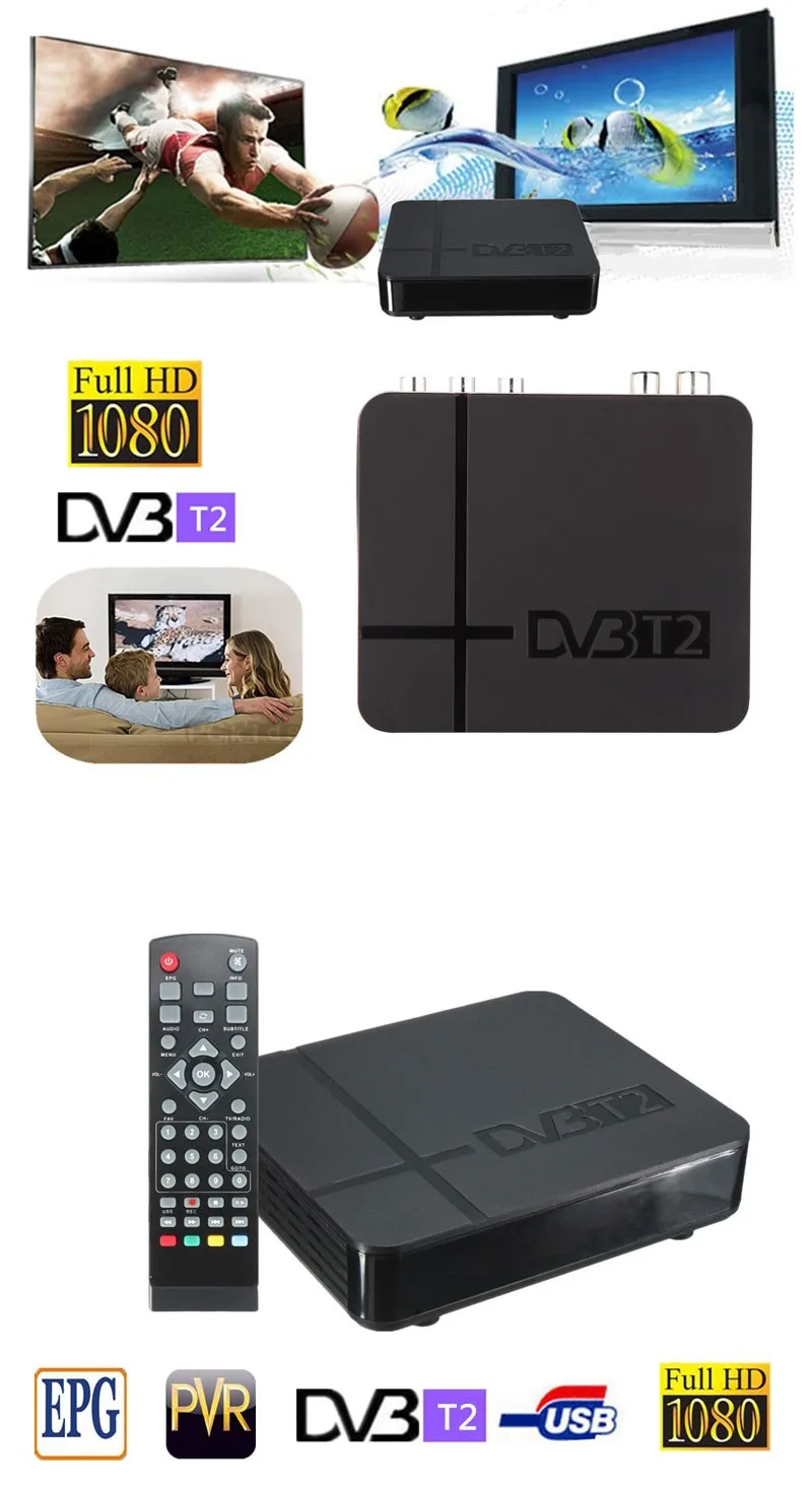 Vmade DVB-T2 HD цифровой эфирный приемник H.264 MPEG4 ТВ-тюнер Поддержка Youtube PVR 3D интерфейс+ wifi Stardard телеприставка