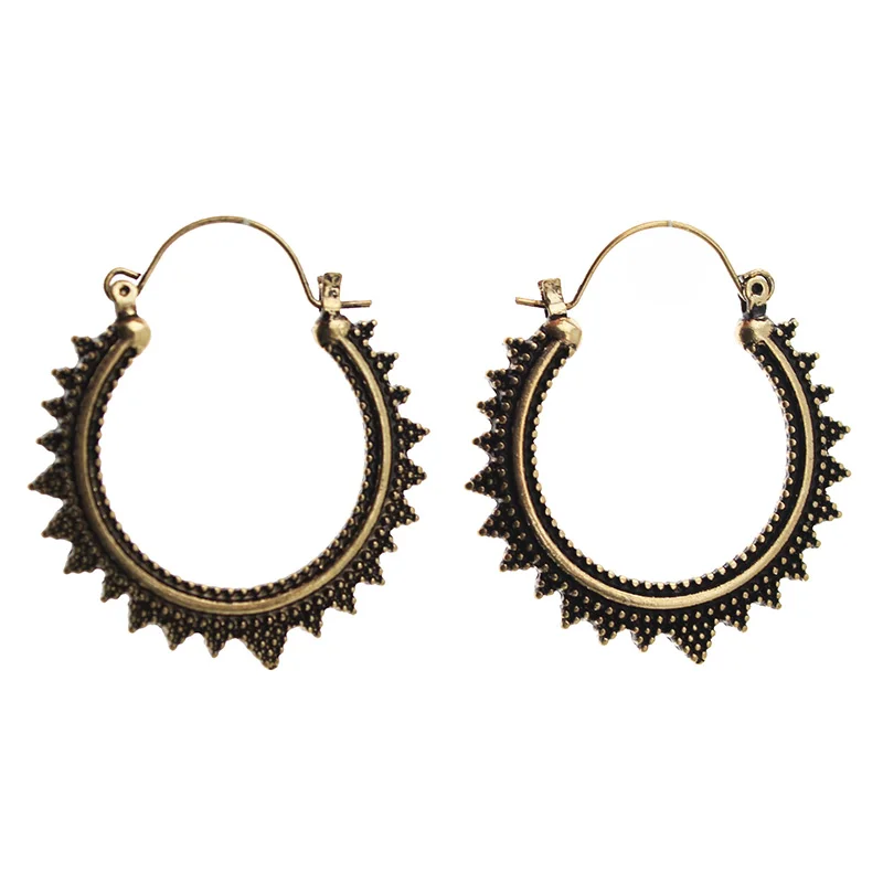 Trusta Женские Модные Винтажные Золотые/серебряные серьги-кольца Уникальные ретро