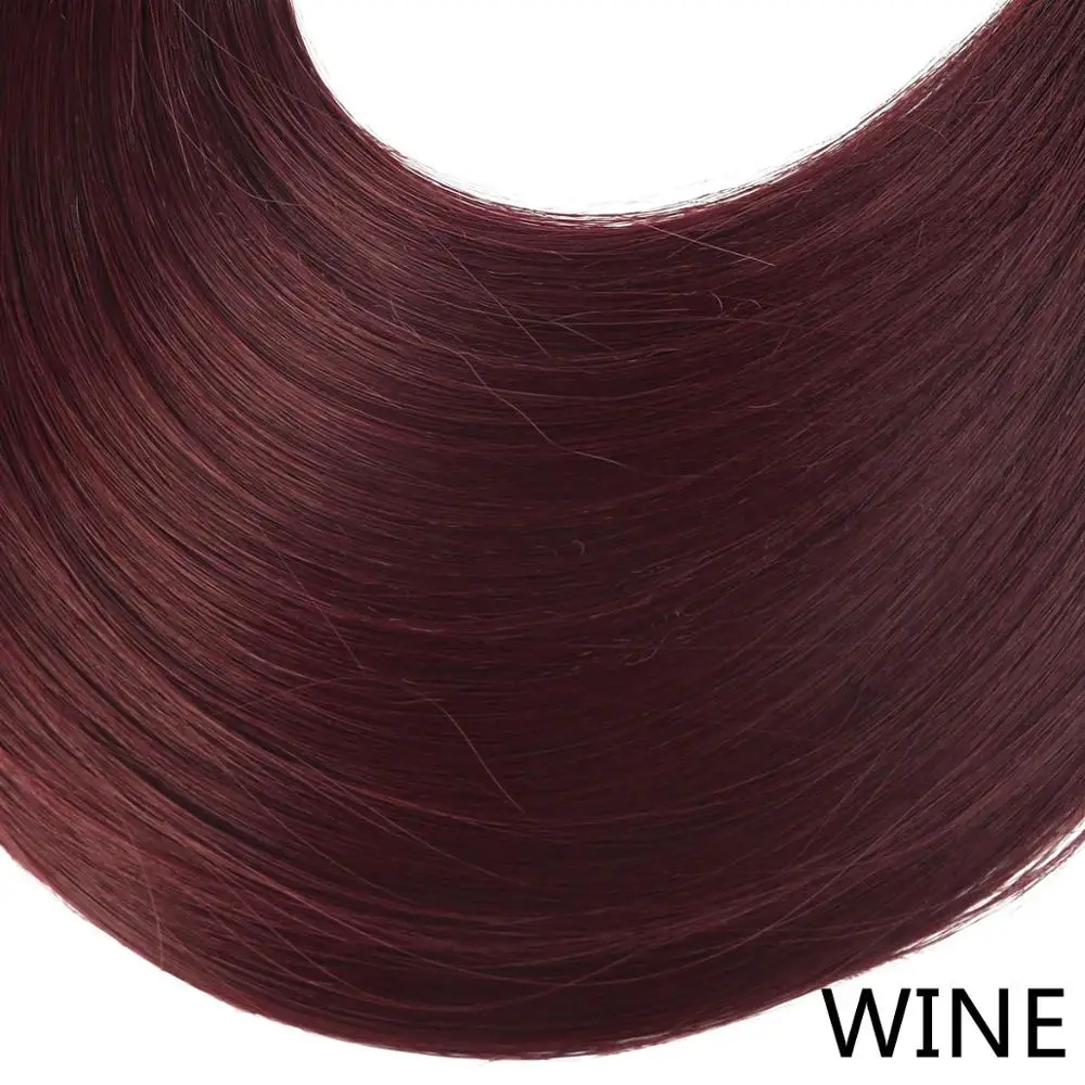 Wine Red SARLA 1" короткие натуральные волнистые синтетические волосы для наращивания коготь-в конский хвост высокотемпературное волокно жаропрочные шиньоны P004 - Цвет: Wine Red