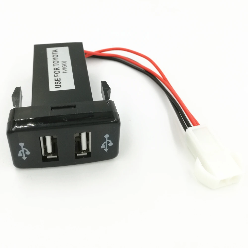 100 шт./лот двойной usb разъем для Toyota VIGO зарядка iPhone MP3 MP4 смартфона планшета ПК GPS (6